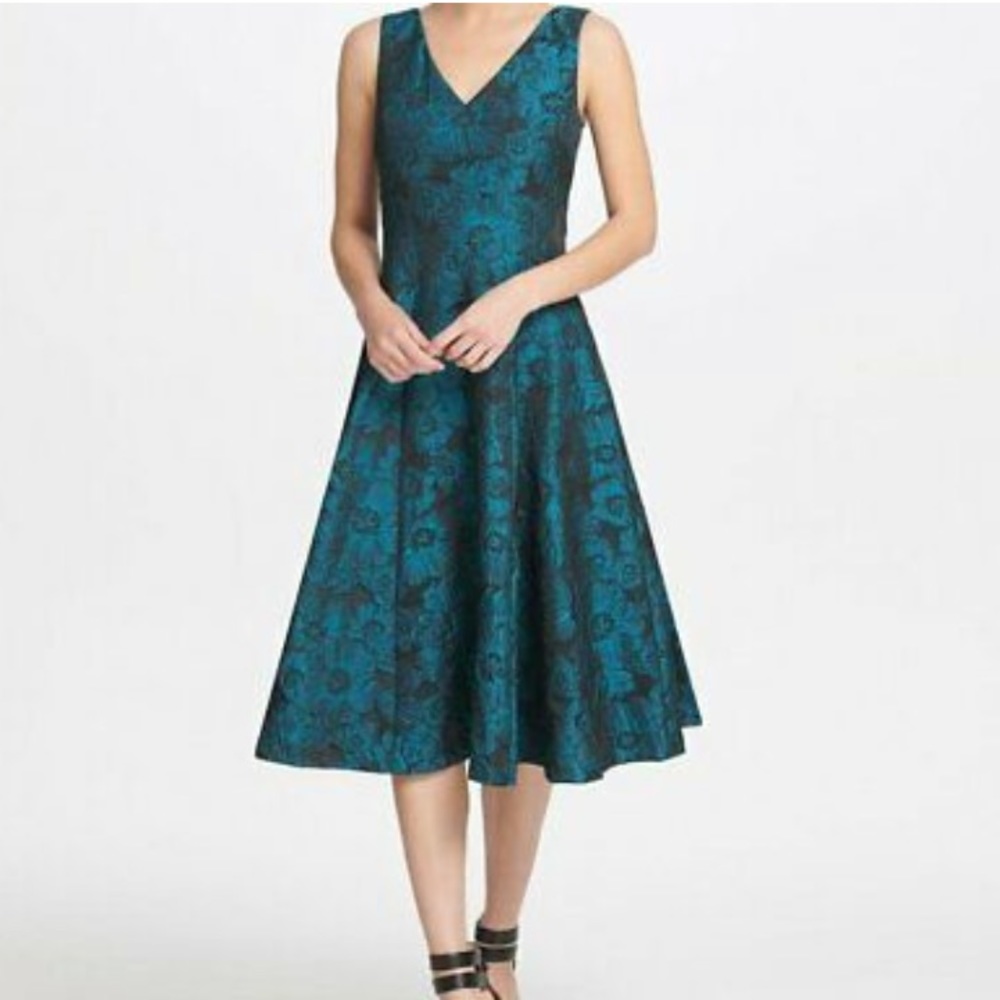 NWT Donna Karan New York Knee-length Jacquard Fit and Flare Dress